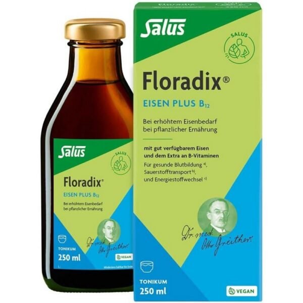 FLORADIX iron plus B12 vegan tonic 250 ml, FLORADIX Eisen plus B12 veganes Tonikum 250 ml