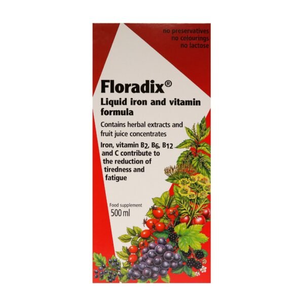Floradix iron and vitamins B2, B6, B12 C metabolism 500ml, Floradix Eisen und Vitamine B2, B6, B12 C-Stoffwechsel 500ml