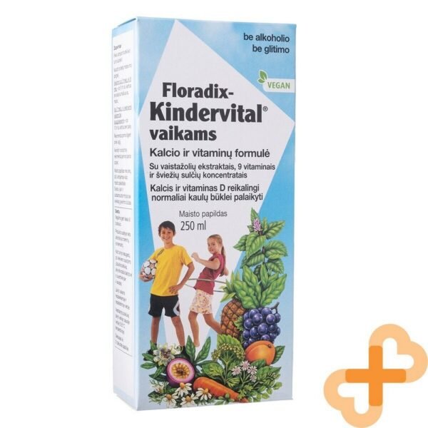 Floradix Kindervital Liquid Calcium and Vitamins Complex for Children 250 ML, Floradix Kindervital Flüssiger Kalzium- und Vitaminkomplex für Kinder 250 ml