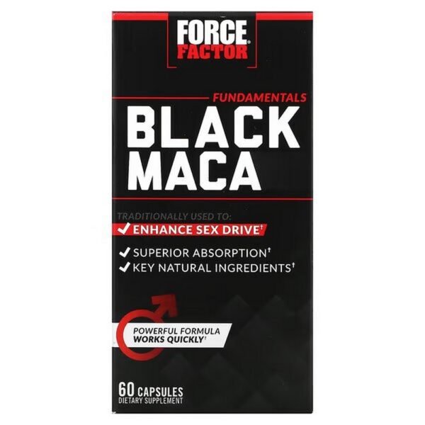 Force Factor, Black Maca, black maca, 60 capsules,Force Factor, Black Maca, schwarzes Maca, 60 Kapseln