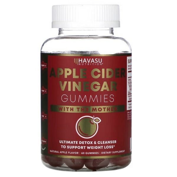 Havasu Nutrition, Apple Cider Vinegar Gummies with The Mother, Natural Apple, 60 Gummies,Havasu Nutrition, Apfelessig-Fruchtgummis mit der Mutter, natürlicher Apfel, 60 Fruchtgummis