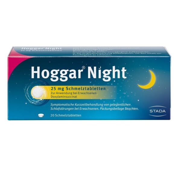Hoggar Night 25mg melting tablets 20 pieces, Hoggar Night 25mg Schmelztabletten 20 Stk.