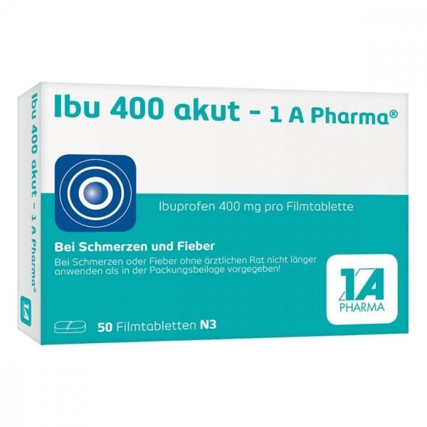 Ibu 400 acute-1A Pharma (50 pieces),Ibu 400 akut-1A Pharma (50 stk)