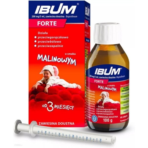 IBUM FORTE 200 mg/5 ml oral suspension with raspberry flavor 100 g