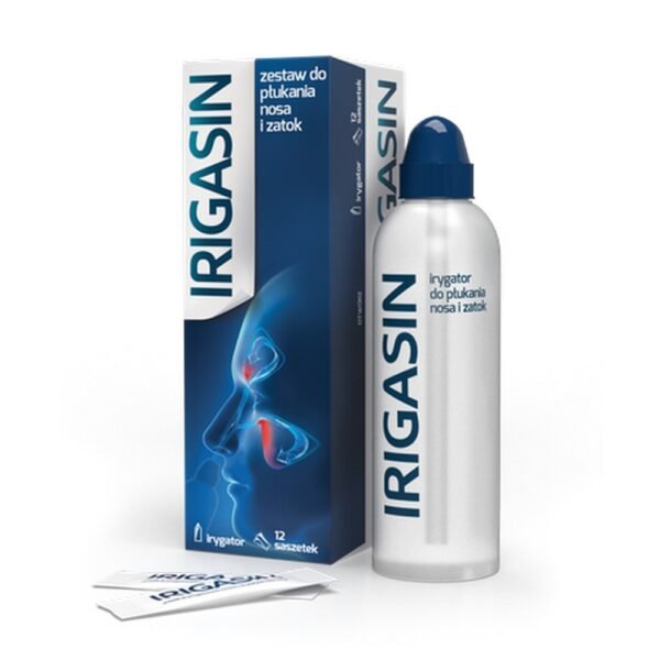 AFLOFARM Farmacja Polska Sp. z o. o.,Irigasin Nasal and Sinus Rinse Set Irrigator + 12 sachets,Irigasin Zestaw Do Płukania Nosa I Zatok Irygator + 12 sasz