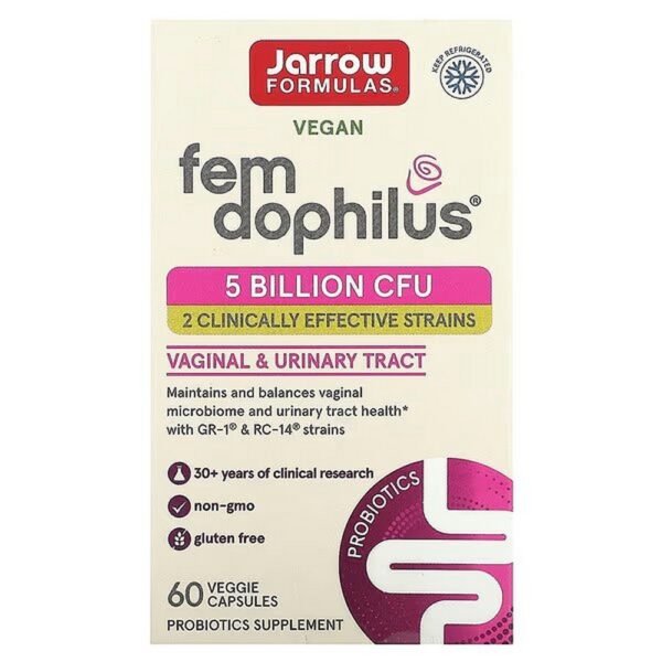 Jarrow Formulas, Fem Dophilus, Probiotics for Women, 5 Billion CFU, 60 Vegetable Capsules,Jarrow Formulas, Fem Dophilus, Probiotika für Frauen, 5 Milliarde KBE, 60 pflanzliche Kapseln