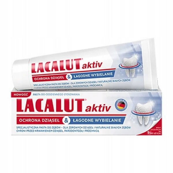 Dr. Theiss Naturwaren GmbH,Lacalut Toothpaste Gum Protection and Gentle Whitening 75 ml,Pasta do zębów Lacalut Ochrona dziąseł i Łagodne wybielanie 75 ml