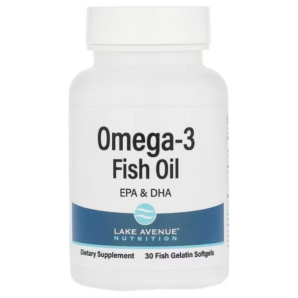Lake Avenue Nutrition, Omega-3 Fish Oil, Omega-3 Fish Oil, 1,250 mg, 30 Fish Gelatin Softgels,Lake Avenue Nutrition, Omega-3 Fish Oil, Omega-3-Fischöl, 1.250 mg, 30 Fischgelatine-Weichkapseln