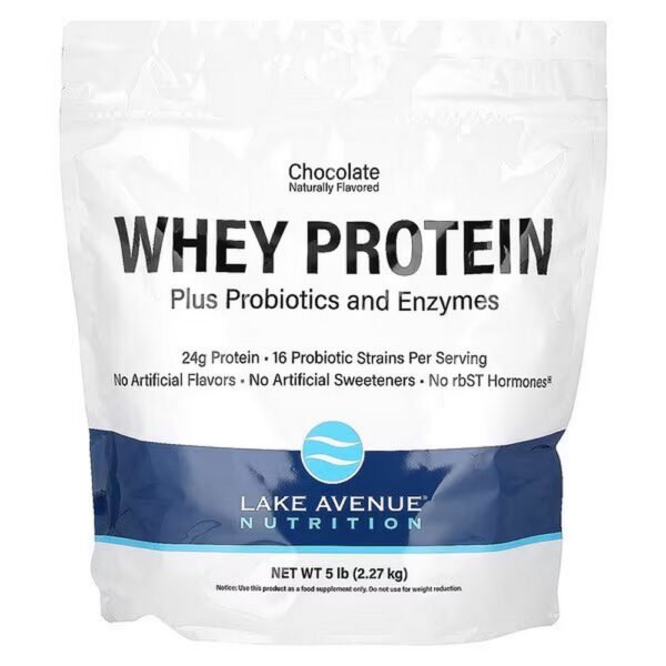 Lake Avenue Nutrition, Whey Protein + Probiotics, Whey Protein and Probiotics, Chocolate Flavor, Bag, 2.27 kg (5 lbs.),Lake Avenue Nutrition, Whey Protein + Probiotics, Molkenprotein und Probiotika, Schokoladengeschmack, Beutel, 2,27 kg (5 lbs.)