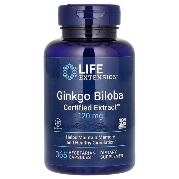 Life Extension, Ginkgo Biloba, Certified Extract, Ginkgo Biloba, 120 mg, 365 Vegetable Capsules,Life Extension, Ginkgo Biloba, Certified Extract, Ginkgo Biloba, 120 mg, 365 pflanzliche Kapseln