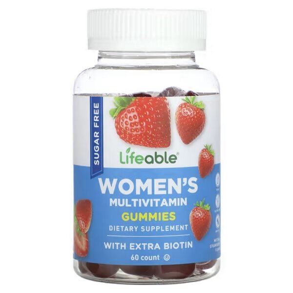 Lifeable, Women's Multivitamin Gummies, Sugar Free, Natural Strawberry, 60 Gummies,Lifeable, Multivitamin-Fruchtgummis für Frauen, zuckerfrei, natürliche Erdbeere, 60 Fruchtgummis