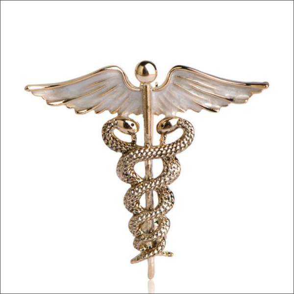 LUX BROOCH CADEUCE SYMBOL + BOX;BROCHE LUX SÍMBOLO DE CADENCIA + CAJA