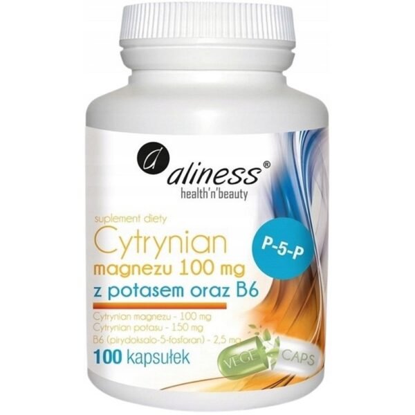Aliness,MAGNESIUM CITRATE 100 mg WITH POTASSIUM 150 mg B6 ALINESS Blood pressure Seizures,CYTRYNIAN MAGNEZU 100 mg Z POTASEM 150 mg B6 ALINESS Ciśnienie krwi Napady padaczkowe