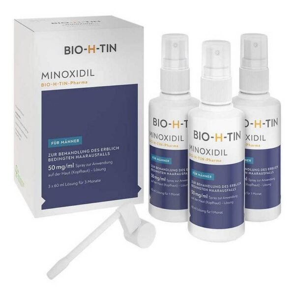 Minoxidil Bio-H-Tin 50mg/ml Spray zur Anwendung auf der Haut, 180ml,Minoxidil Bio-H-Tin 50mg/ml spray for use on the skin