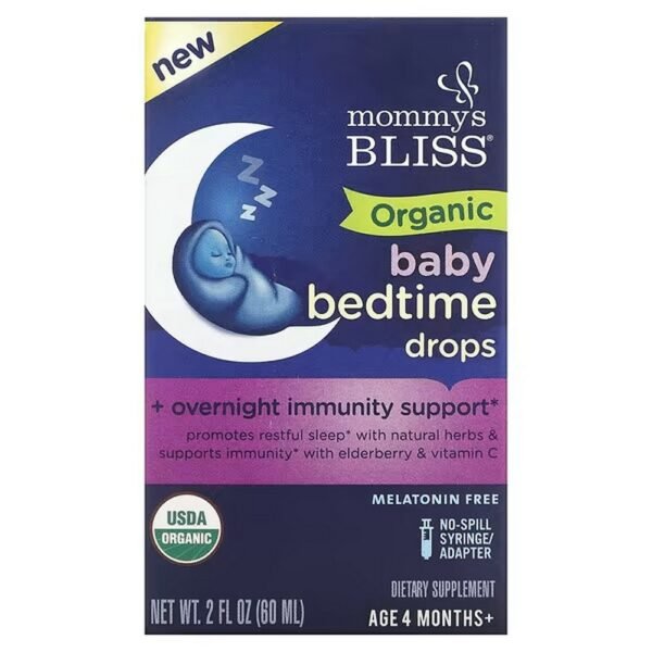 Mommy's Bliss, Organic Baby Bedtime Drops, Ages 4 Months and Up, 2 fl. oz. (60 ml),Mommy's Bliss, Bio-Baby-Schlafenszeit-Tropfen, ab 4 Monaten, 60 ml (2 fl. oz.)