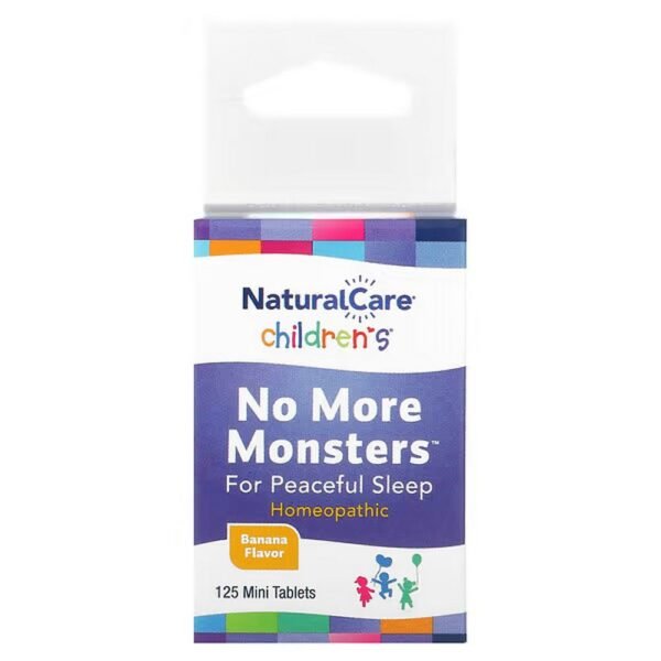 NatraBio, No More Monsters for children, delicious banana with natural flavor, 125 tablets,NatraBio, No More Monsters für Kinder, leckere Banane mit natürlichem Geschmack, 125 Tabletten