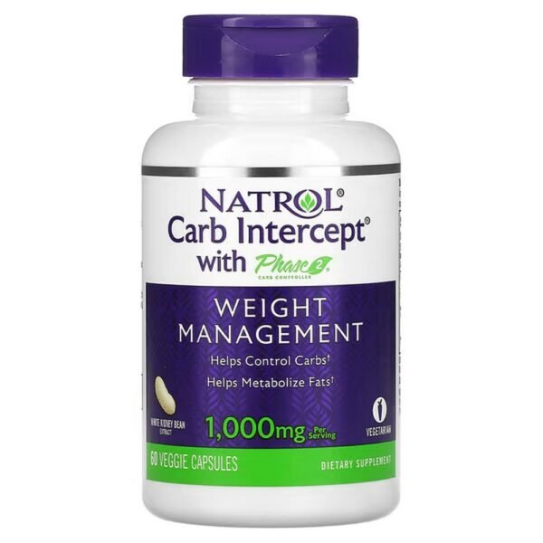 Natrol, Carb Intercept with Phase 2 Carb Controller, Weight Loss Supplement, 60 Vegetable Capsules ,Natrol, Carb Intercept with Phase 2 Carb Controller, Ergänzungsmittel zur Gewichtsreduktion, 60 pflanzliche Kapseln
