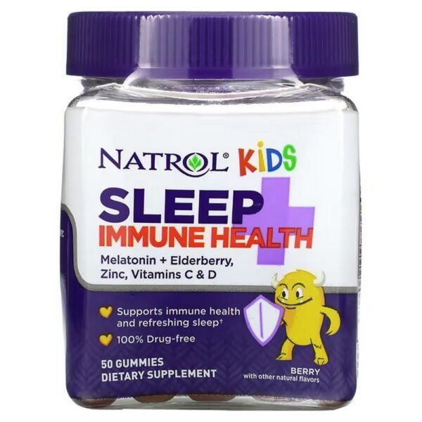 Natrol, Kids, Sleep + Immune Health, Berry, 50 gummies,Natrol, Kinder, Schlaf + Immungesundheit, Beere, 50 Gummibärchen