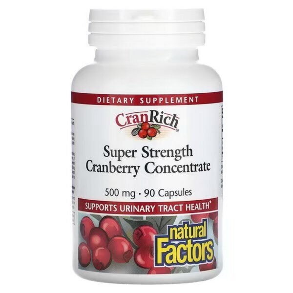 Natural Factors, CranRich, Super Strength, Cranberry Concentrate, 500 mg, 90 Capsules,Natural Factors, CranRich, Super Strength, Cranberry-Konzentrat, 500 mg, 90 Kapseln