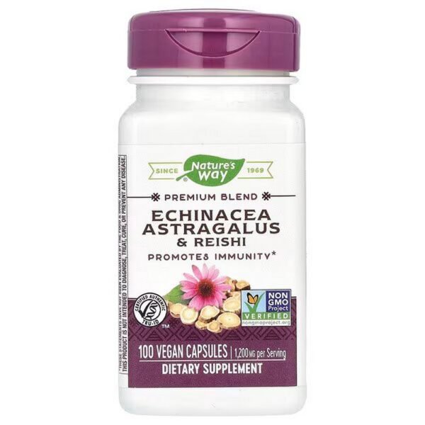 Nature's Way, Echinacea Astragalus & Reishi,  1,200 mg, 100 vegan capsules (400 mg per capsule),Nature's Way, Echinacea, Tragant und Reishi, 1.200 mg, 100 vegane Kapseln (400 mg pro Kapsel)