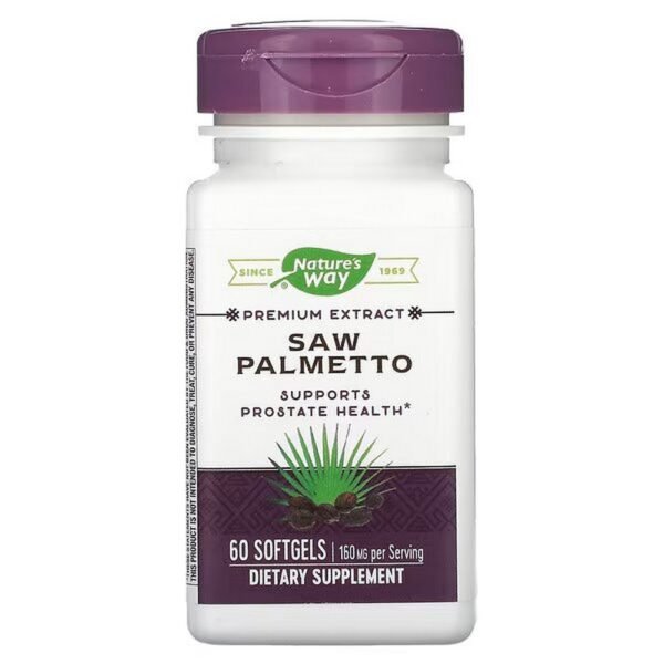 Nature's Way, Saw Palmetto, Saw Palmetto Berry, 160 mg, 60 Softgels,Nature's Way, Saw Palmetto, Sägepalmenbeere, 160 mg, 60 Weichkapseln