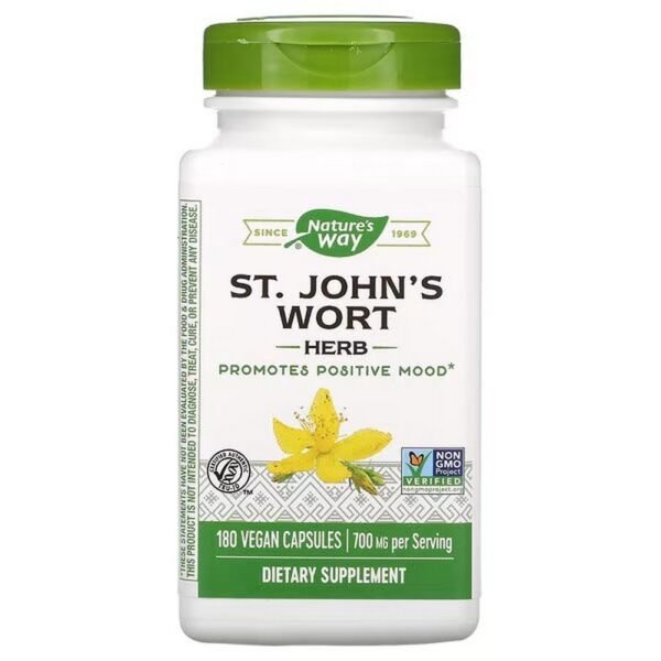 Nature's Way, St. John's Wort Herb, St. John's Wort, 700 mg, 180 vegan capsules (350 mg per capsule),Nature's Way, St. John‘s Wort Herb, Johanniskraut, 700 mg, 180 vegane Kapseln (350 mg pro Kapsel)