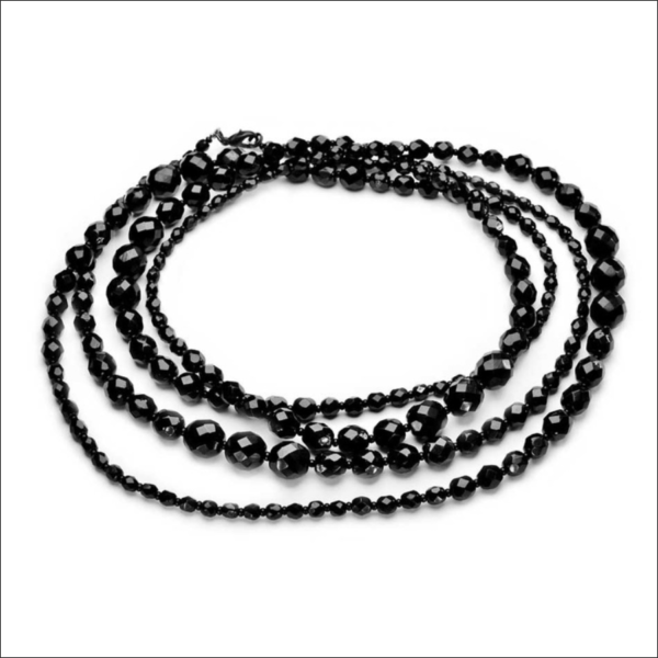Necklace Black Long Beads Bohemian Prom