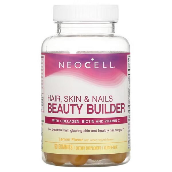 NeoCell, beauty builder for hair, skin and nails, lemon, 60 fruit gummies,NeoCell, Beauty Builder für Haare, Haut und Nägel, Zitrone, 60 Fruchtgummis
