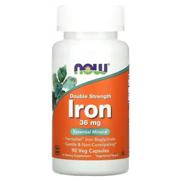 NOW Foods, Iron, Double Strength, 36 mg, 90 Vegetarian Capsules,NOW Foods, Eisen, Doppelstärke, 36 mg, 90 vegetarische Kapseln