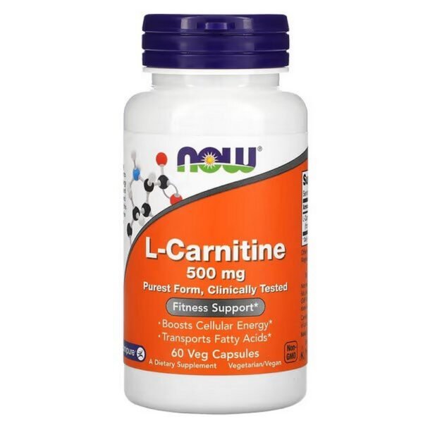 NOW Foods, L-Carnitine, 500 mg, 60 Vegetable Capsules,NOW Foods, L-Carnitin, 500 mg, 60 Gemüsekapseln