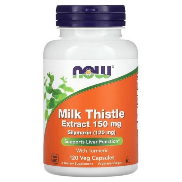 NOW Foods, Milk Thistle Extract with Turmeric, 150 mg, 120 Vegetarian Capsules,NOW Foods, Mariendistelextrakt mit Kurkuma, 150 mg, 120 vegetarische Kapseln