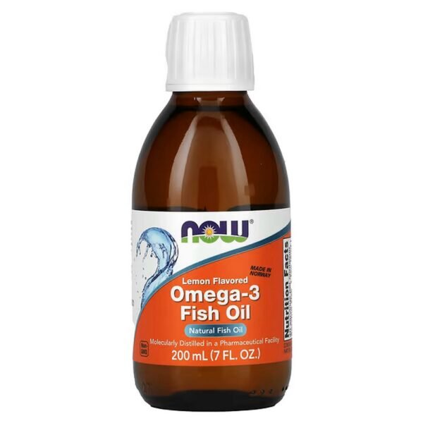 NOW Foods, Omega-3 Fish Oil, Lemon Flavor, 7 fl oz (200 ml),NOW Foods, Omega-3 Fisch Öl, Zitronen Geschmack, 7 fl oz (200 ml)