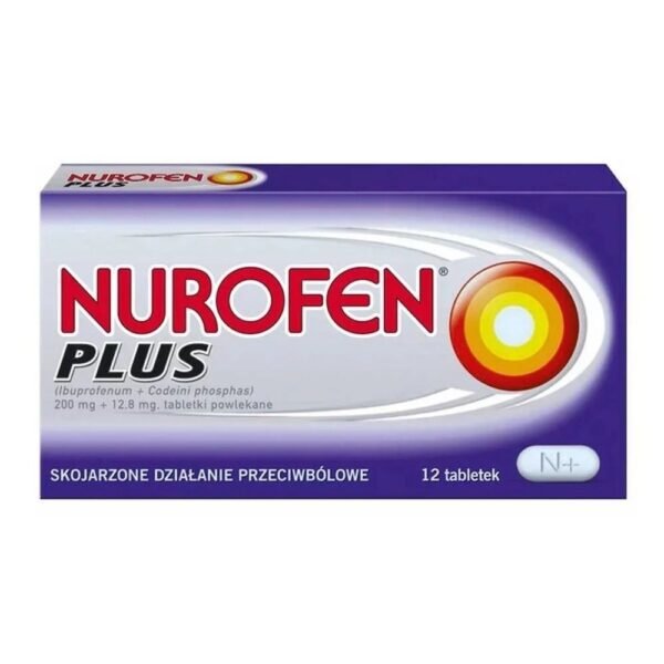 Nurofen Plus 12 tablets, Nurofen Plyus, tabletki, pokrytyye obolochkoy, 12, RECKITT BENCKISER POLAND SA