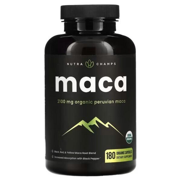 NutraChamps, Maca, 2,100 mg, 180 organic capsules (700 mg per capsule),NutraChamps, Maca, 2.100 mg, 180 Bio-Kapseln (700 mg pro Kapsel)