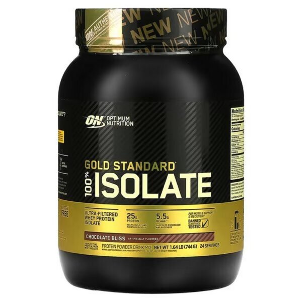 Optimum Nutrition, Gold Standard 100% Isolate, Chocolate Bliss, 744 g (1.64 lbs.),Optimum Nutrition, Gold Standard 100% Isolate, Chocolate Bliss, 744 g (1,64 lbs.)