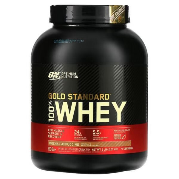 Optimum Nutrition, Gold Standard 100% Whey, Mocha Cappuccino, 2.27 kg (5 lb.),Optimum Nutrition, Gold Standard 100% Molke, Mokka-Cappuccino, 2,27 kg (5 lb.)