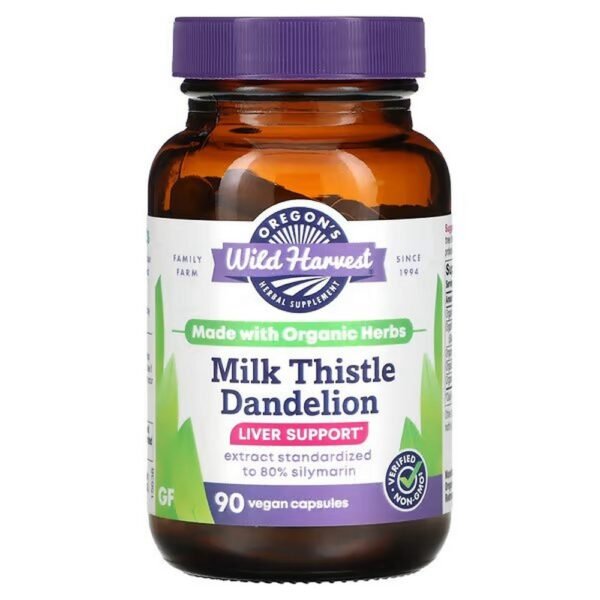 Oregon's Wild Harvest, Milk Thistle Dandelion, 90 Gelatin Capsules,Oregons Wild Harvest, Mariendistel Löwenzahn, 90 Gelatinekapseln