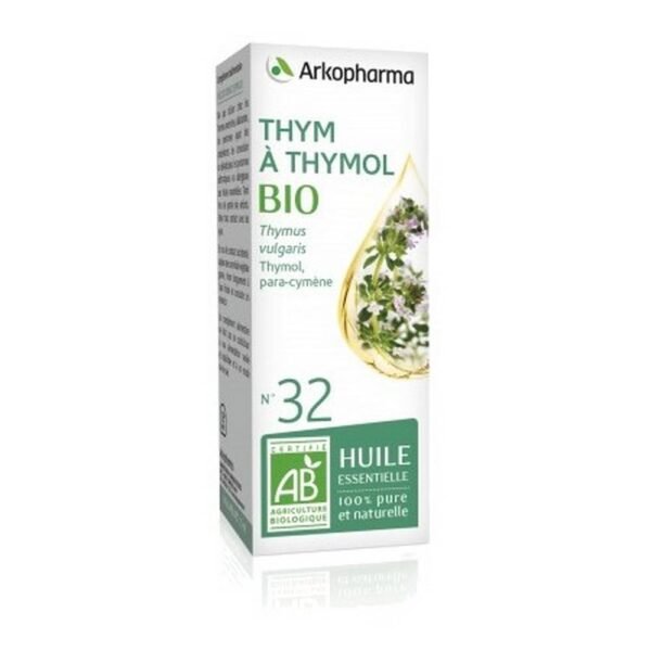 Organic Thyme Essential Oil n°32, 5 ml, Huile Essentielle de Thym à Thymol Bio n°32