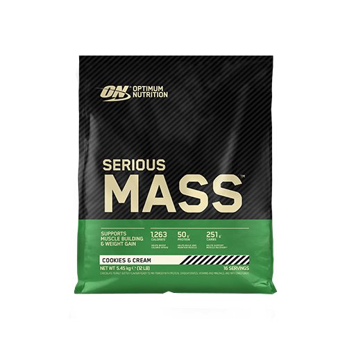 Optimum Nutrition Serious Mass High-calorie Protein Supplement 16 Servings, 5.45 kg,Optimum Nutrition Serious Mass Wysokokaloryczna odżywka białkowa 16 porcji, 5,45 kg