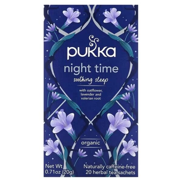 Pukka Herbs, Organic Herbal Tea, Organic Herbal Tea, Nighttime, Caffeine Free, 20 Bags, 0.71 oz (20 g),Pukka Herbs, Organic Herbal Tea, Bio-Kräutertee, Nachtruhe, koffeinfrei, 20 Beutel, 20 g (0,71 oz.)