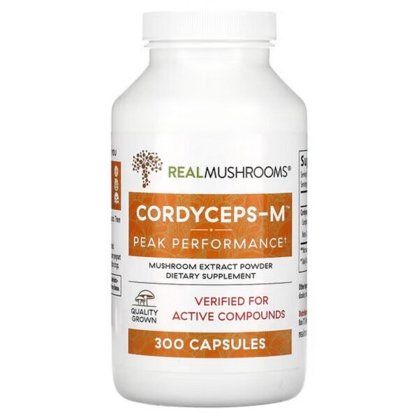 Real Mushrooms, Cordyceps-M, mushroom extract powder, 300 capsules,Real Mushrooms, Cordyceps-M, Pilzextraktpulver, 300 Kapseln