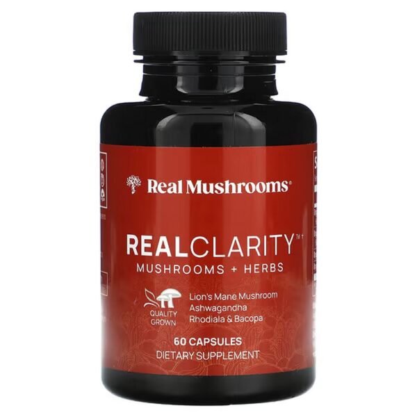 Real Mushrooms, RealClarity, Mushrooms + Herbs, 60 capsules,Real Mushrooms, RealClarity, Pilze + Kräuter, 60 Kapseln
