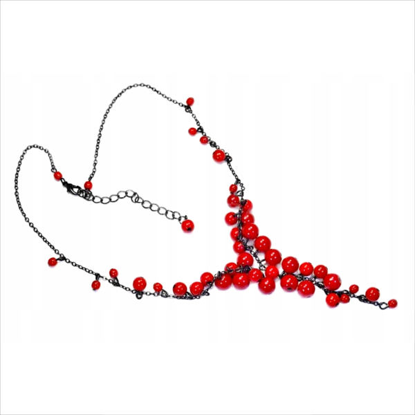 Red Grape Necklace With Neckline Extension Kolia Choker Pearls Fashion