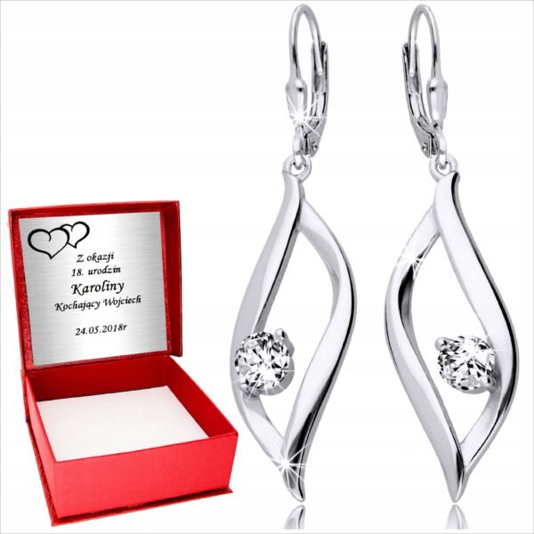 Silver Earrings Long Hanging Wonderful Women's with Cubic Zirconia Silver 925;Pendientes de Plata Largos Colgantes Maravillosos para Mujer con Circonitas Cúbicas de Plata 925