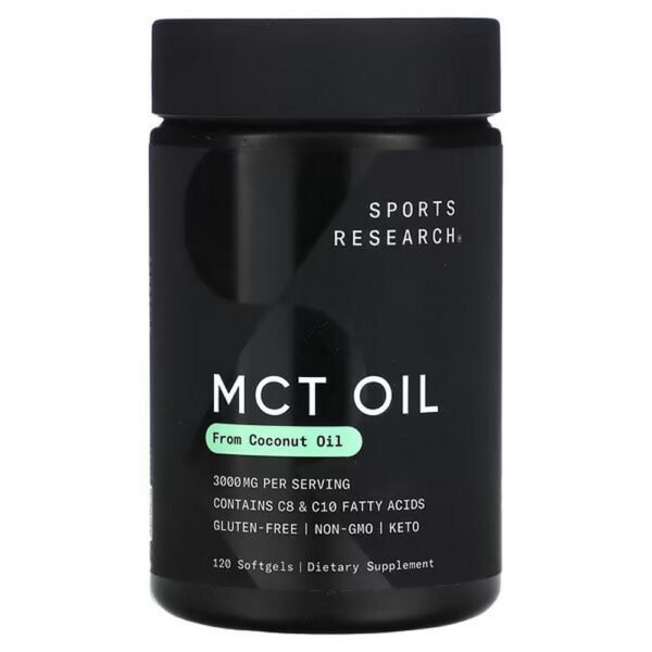 Sports Research, MCT Oil, MCT Oil, 3,000 mg, 120 soft capsules (1,000 mg per soft capsule),Sports Research, MCT Oil, MCT-Öl, 3.000 mg, 120 Weichkapseln (1.000 mg pro Weichkapsel)