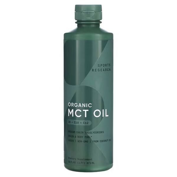 Sports Research, MCT Oil, Unflavored, 16 oz (473 ml),Sports Research, MCT-Öl, Ohne Geschmackszusatz, 16 oz (473 ml)