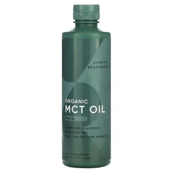 Sports Research, Organic MCT Oil C8, Unflavored, 473 ml (16 fl. oz.),Sports Research, Bio-MCT-Öl C8, geschmacksneutral, 473 ml (16 fl. oz.)