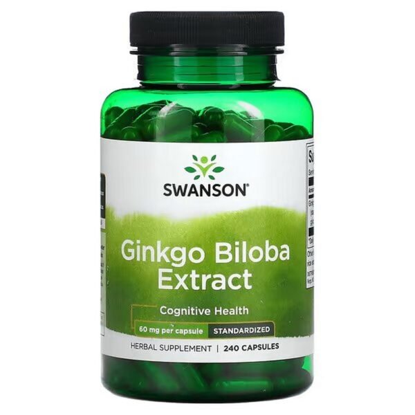 Swanson, Ginkgo Biloba Extract, 60 mg, 240 Capsules,Swanson, Ginkgo-Biloba-Extrakt, 60 mg, 240 Kapseln