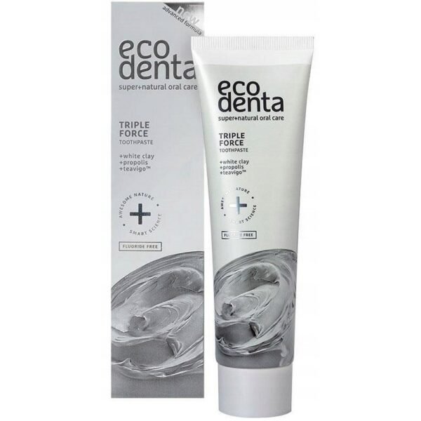 BIOK laboratorija,Toothpaste with propolis and white clay Teavigo WITHOUT FLUORIDE Ecodenta 100ml,Pasta do zębów z propolisem białą glinką Teavigo BEZ FLUORU Ecodenta 100ml