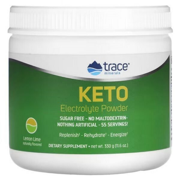 Trace Minerals ®, Keto Electrolyte Powder, Sugar Free, Lemon Lime Flavor,  11.6 oz (330 g),Trace Minerals ®, Keto Electrolyte Powder Keto-Elektrolytpulver, zuckerfrei, Zitronen-Limetten-Geschmack, 330 g (11,6 oz.)